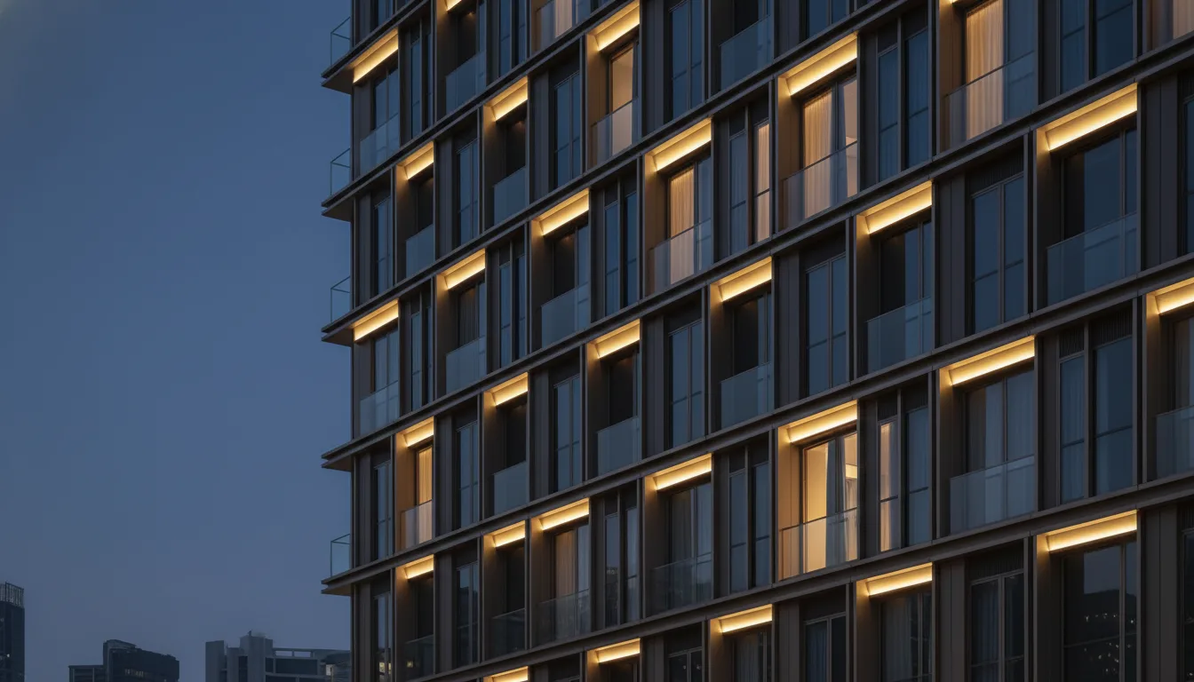 Modern Singapore luxury private condominium tower facade glowing amber at blue hour &mdash; cash-out refinance to unlock property equity 2026