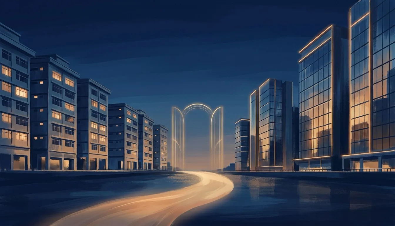 Singapore HDB blocks beside private condominium towers at dusk, symbolising the removed 15-month wait between selling private property and buying an HDB resale flat