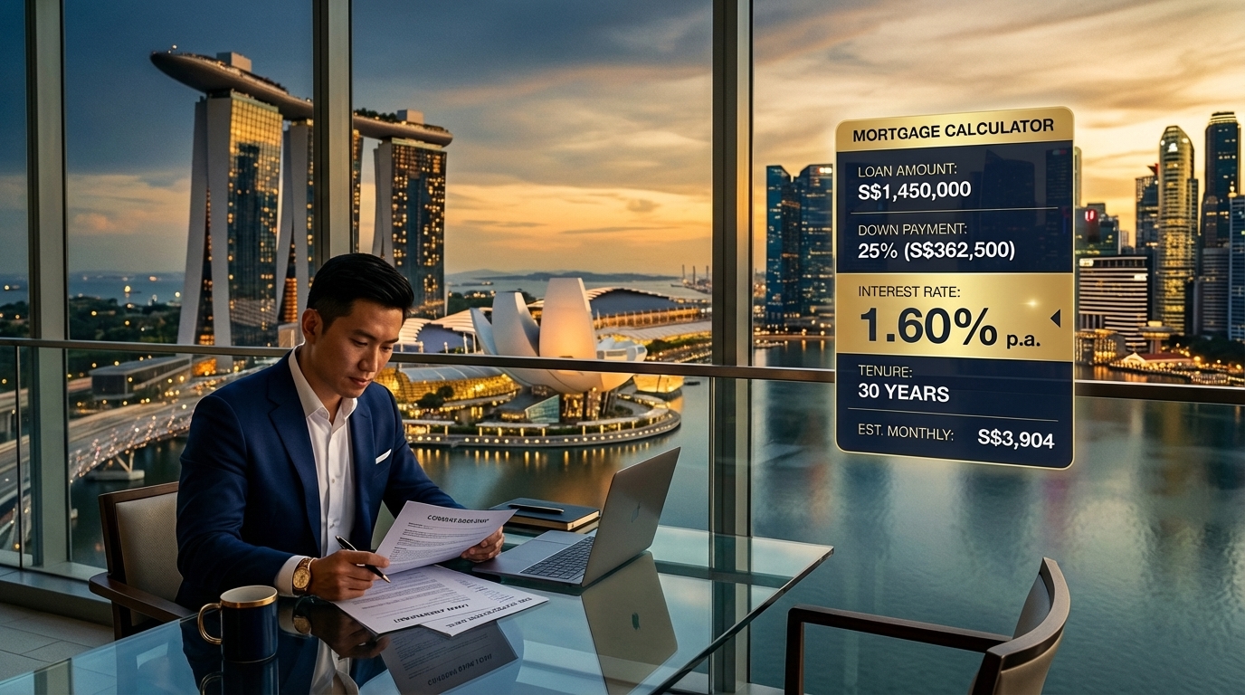 Calendar and interest rate chart showing optimal refinancing window for private property in Singapore